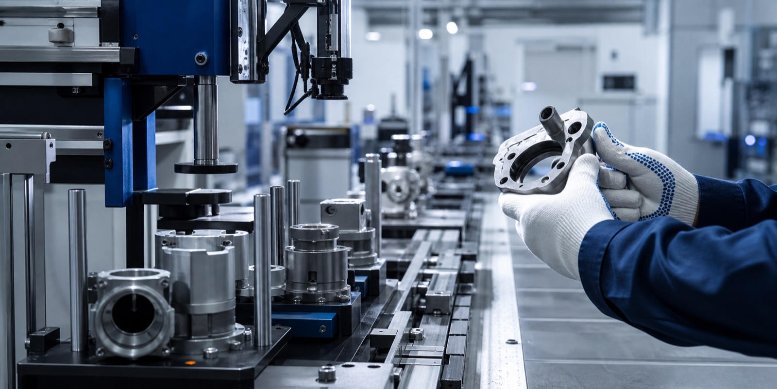 Control de componentes en una instalación de fabricación de precisión